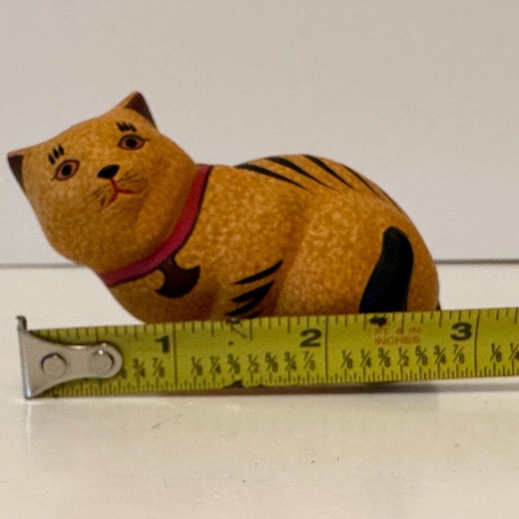 THE FRANKLIN MINT Curio Cabinet Cat Collection "CHALKWARE" Orange w/details VTG - Picture 5 of 5